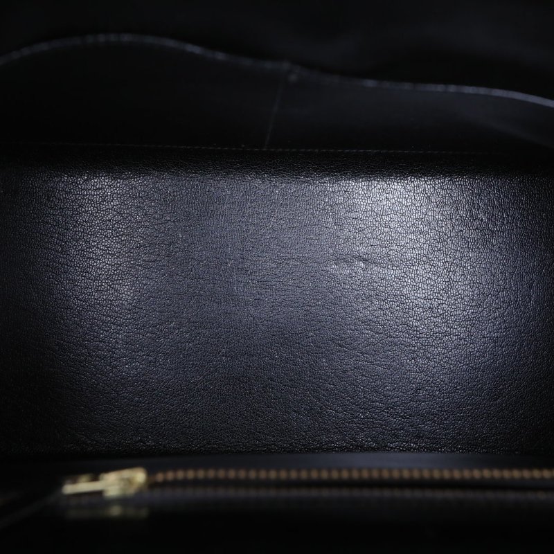 HERMES Kelly3289黑色Box皮圈P金扣肩背包-3