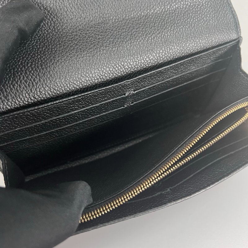 LV M80496/晶片款 Sarah黑壓紋信封掀蓋長夾-7