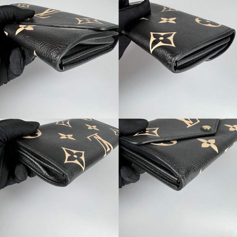 LV M80496/晶片款 Sarah黑壓紋信封掀蓋長夾-10