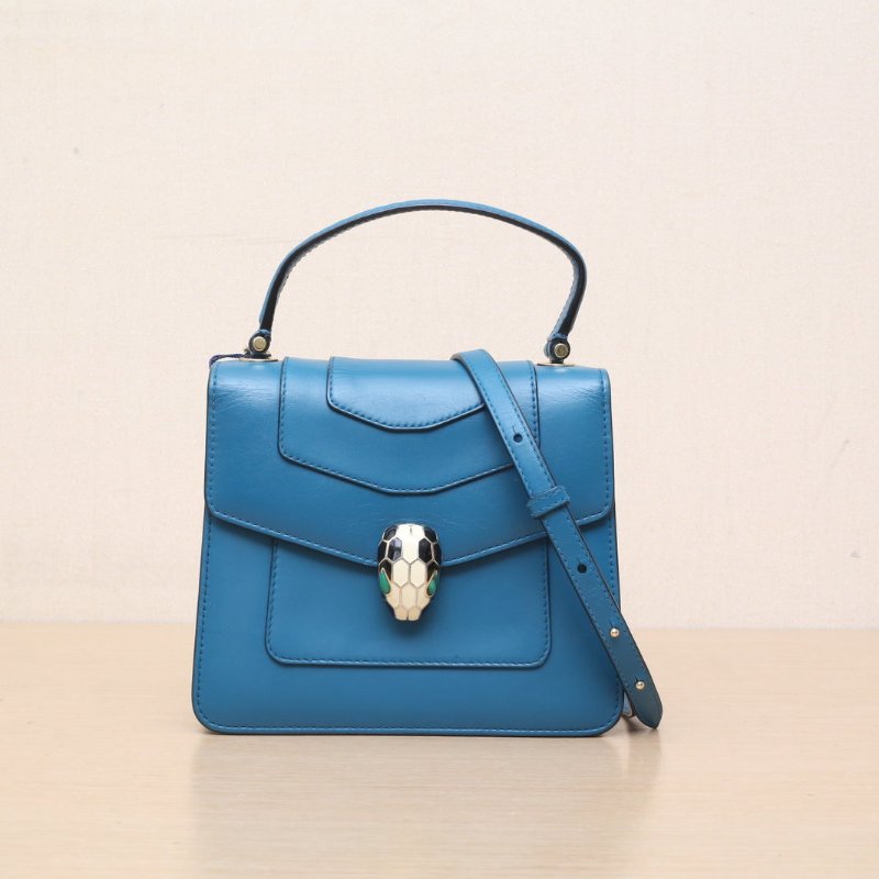 BVLGARI SerpentiForever風琴蛇頭包小號手柄18牛皮肩背包-0