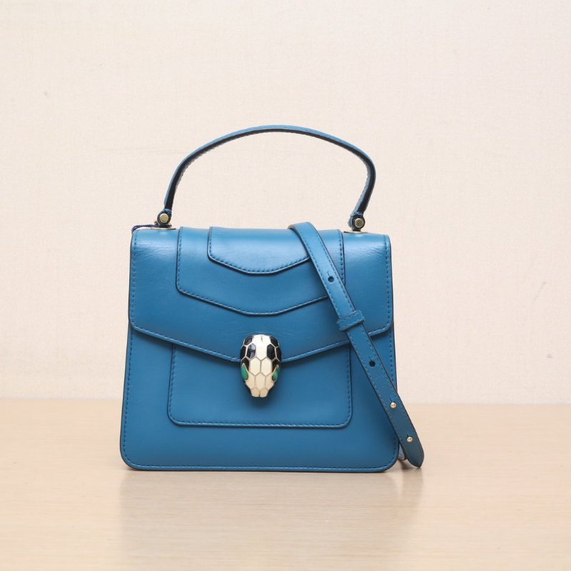 BVLGARI SerpentiForever風琴蛇頭包小號手柄18牛皮肩背包-1