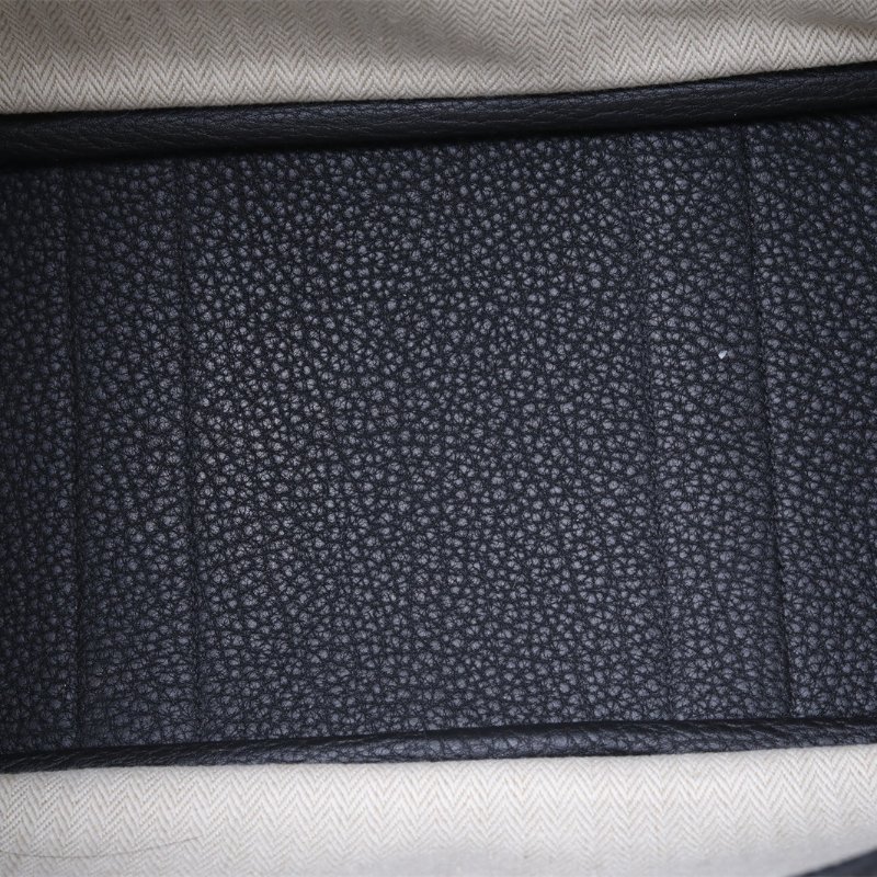 HERMES GardenParty花園包3089黑色NEGONA皮U刻銀扣肩背包-2