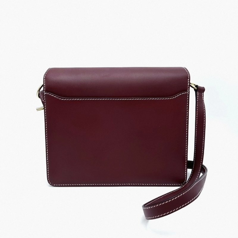 HERMES 豬鼻子波爾多酒紅霧面box皮肩背斜背包 23*21*7 98新配件塵袋-4