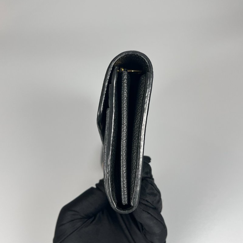 LV M80496/晶片款 Sarah黑壓紋信封掀蓋長夾-3