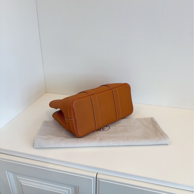 【閒置🆕】Hermes Garden GP30 花園包 金棕銀扣全皮 togo A刻-4