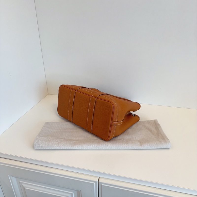 【閒置🆕】Hermes Garden GP30 花園包 金棕銀扣全皮 togo A刻-5