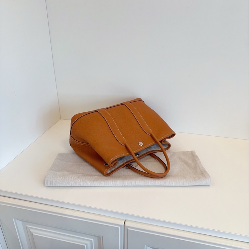 【閒置🆕】Hermes Garden GP30 花園包 金棕銀扣全皮 togo A刻-6