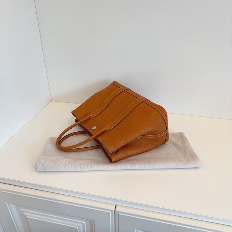 【閒置🆕】Hermes Garden GP30 花園包 金棕銀扣全皮 togo A刻-7