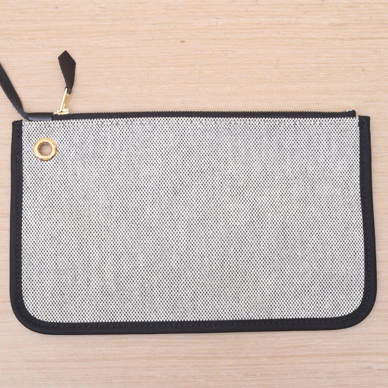 HERMES Herbag31防水帆布89黑色防水帆布/Hunter牛皮U刻金扣肩背包-3