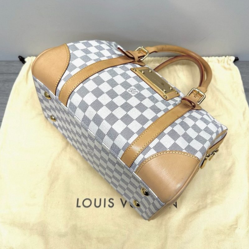 LV 白棋盤格拼皮手提托特包 31*21*20 98新配件塵袋-1