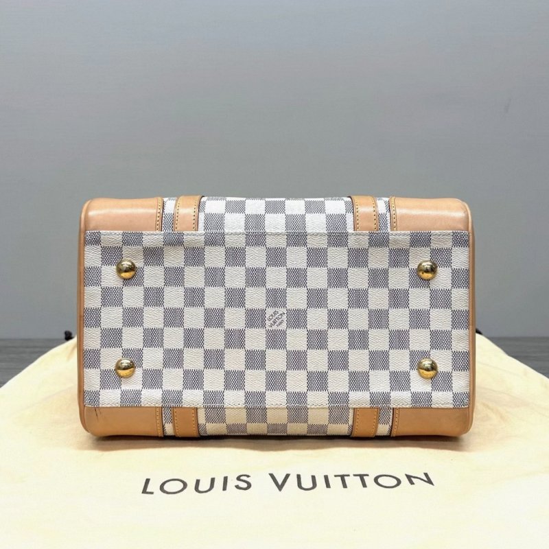 LV 白棋盤格拼皮手提托特包 31*21*20 98新配件塵袋-3