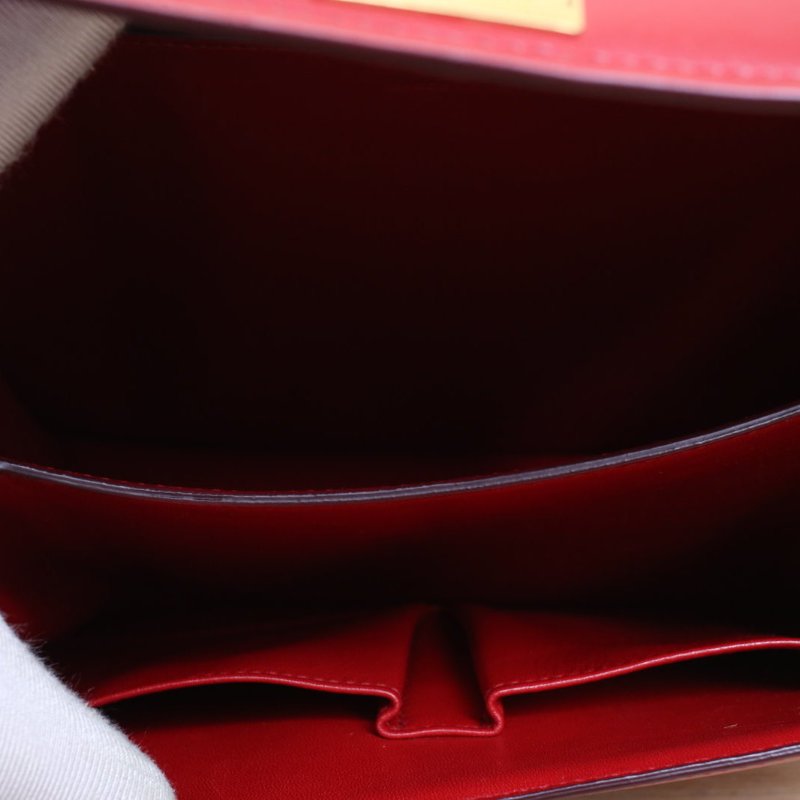 CELINE ClassicBox中號紅色牛皮金扣肩背包-3