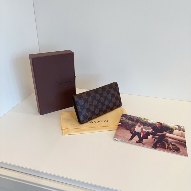 【98新🆕】LV 棕棋盤格 兩折長錢包 多卡槽設計 經典實用-1