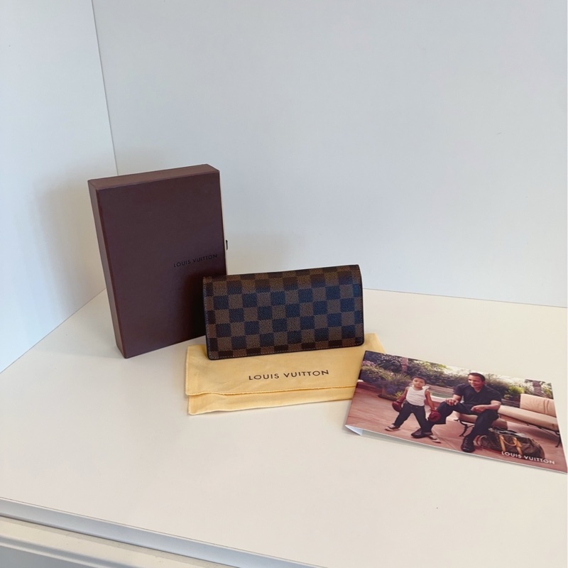 【98新🆕】LV 棕棋盤格 兩折長錢包 多卡槽設計 經典實用-3