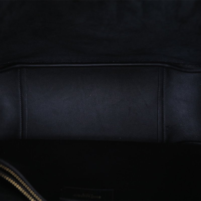 SAINT LAURENT LE5À7HOBO大號黑色牛皮金扣肩背包-2