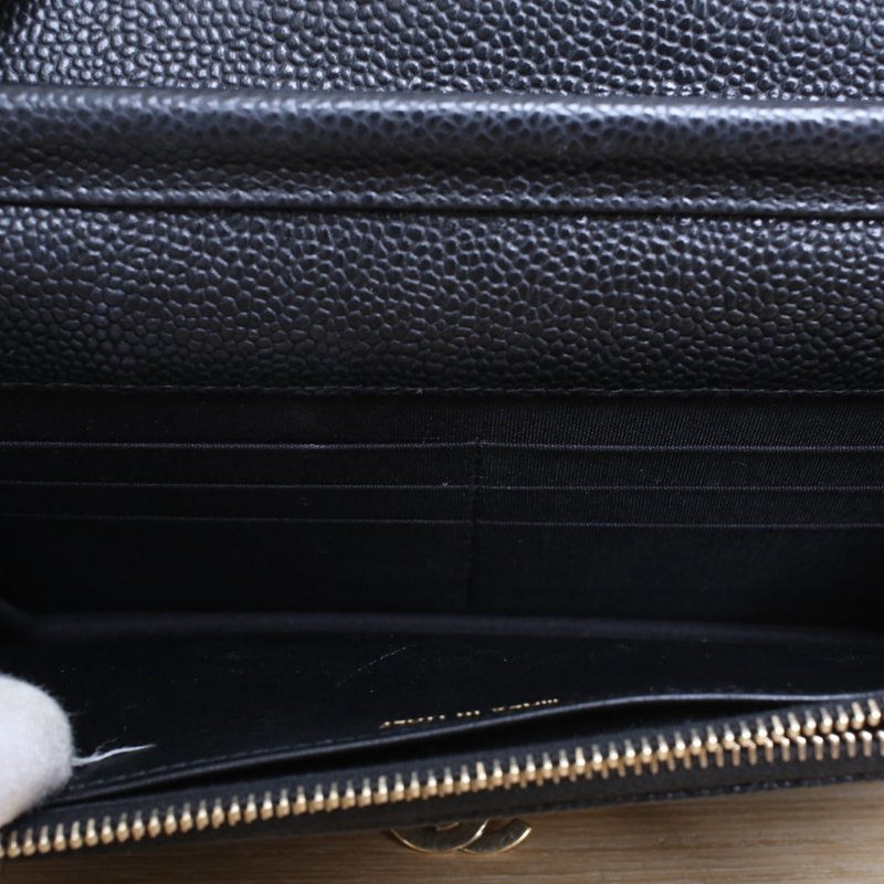 CHANEL CF雙C金屬搭扣WOC黑色荔枝牛皮25開金扣肩背包-3