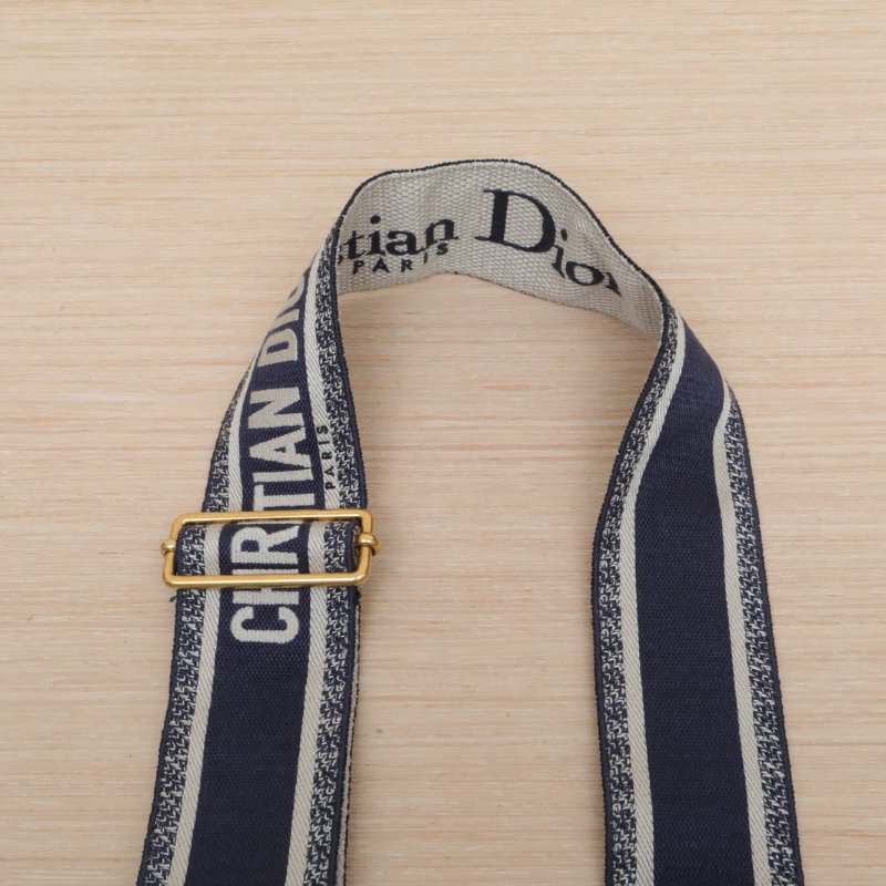 DIOR 藍色帆布草編金扣2021Wickerbasketbag竹編手提斜挎包/肩背包-2