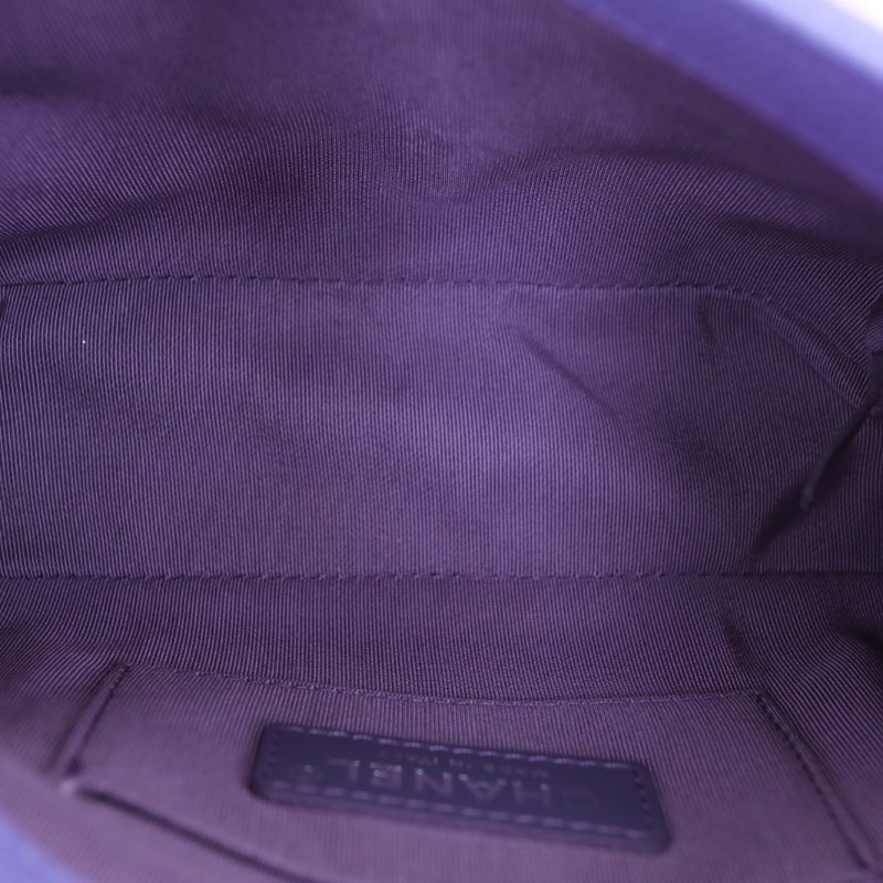 CHANEL 紫色荔枝牛皮29開20S亞克力方胖子肩背包-2