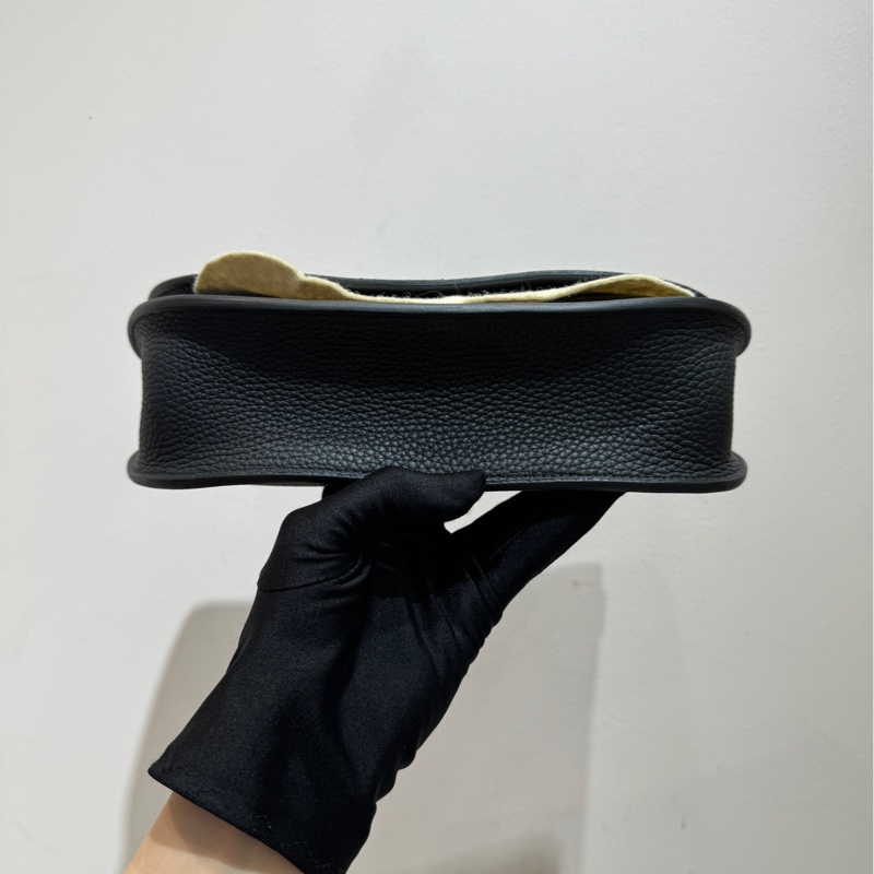 【99❤️】Hermes Sac Saut 25 黑色銀扣 tc皮 D刻  斜挎包單肩包-7