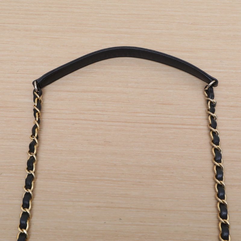 CHANEL BusinessAffinity口蓋郵差包配手柄中號23黑色荔枝牛皮23開金扣肩背包-2