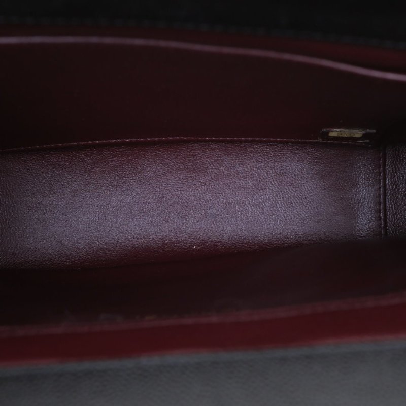 CHANEL BusinessAffinity口蓋郵差包配手柄中號23黑色荔枝牛皮23開金扣肩背包-3