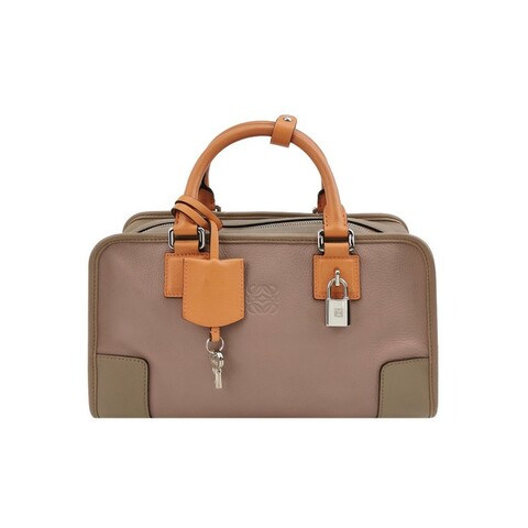 Loewe Amazona28牛皮拼色手提包