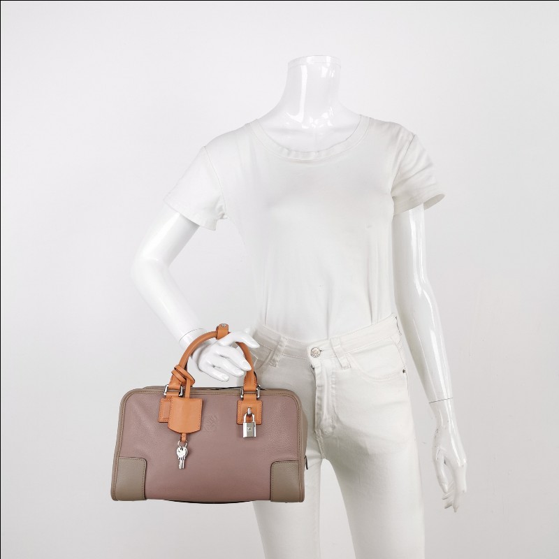 Loewe Amazona28牛皮拼色手提包-1