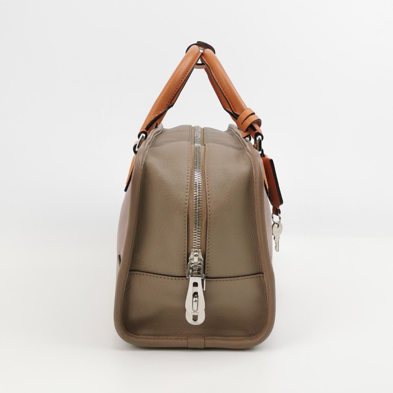 Loewe Amazona28牛皮拼色手提包-3