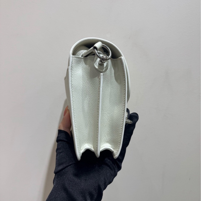 Hermes roulis mini 01純白色銀扣 斜挎包 單肩包-5