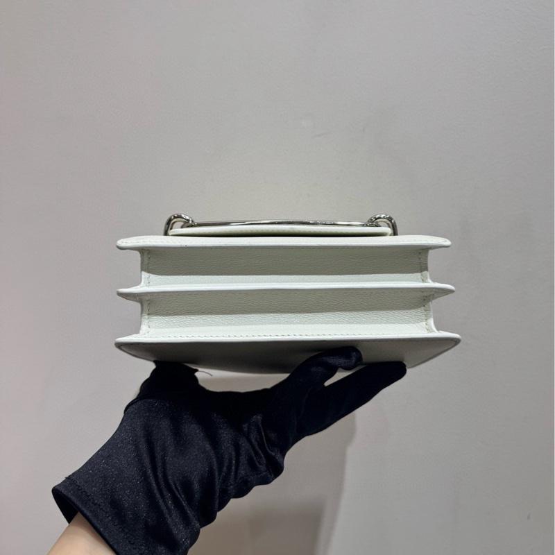 Hermes roulis mini 01純白色銀扣 斜挎包 單肩包-6