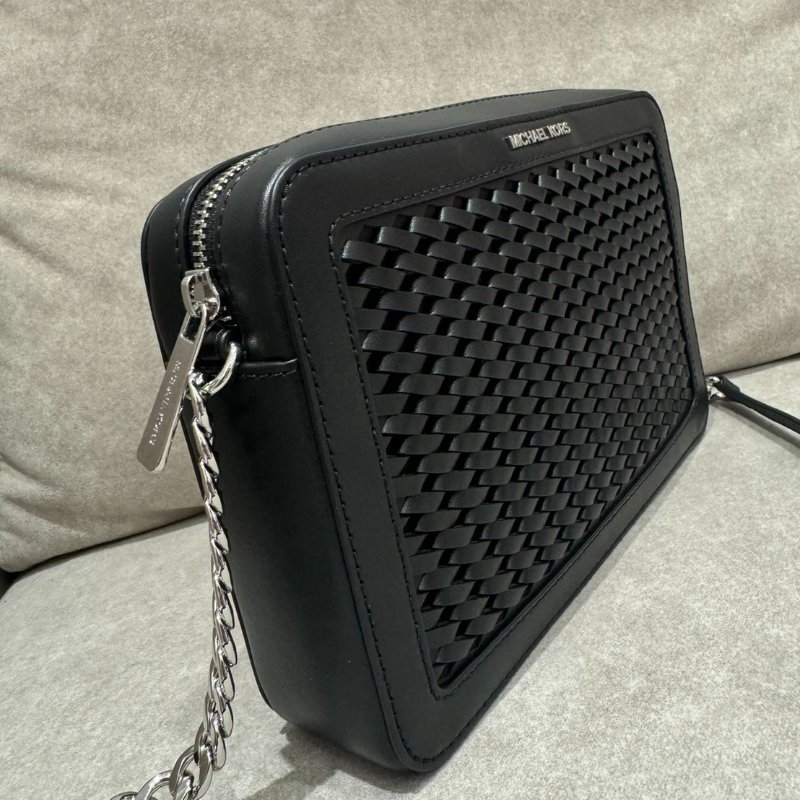 *SHIHNA名牌精品*MK Jet Set 編織皮革相機斜背包-2