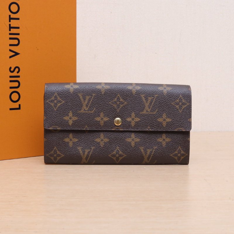 LOUIS VUITTON PortefeiulleSarah長款錢夾老花PVC2004肩背包-0