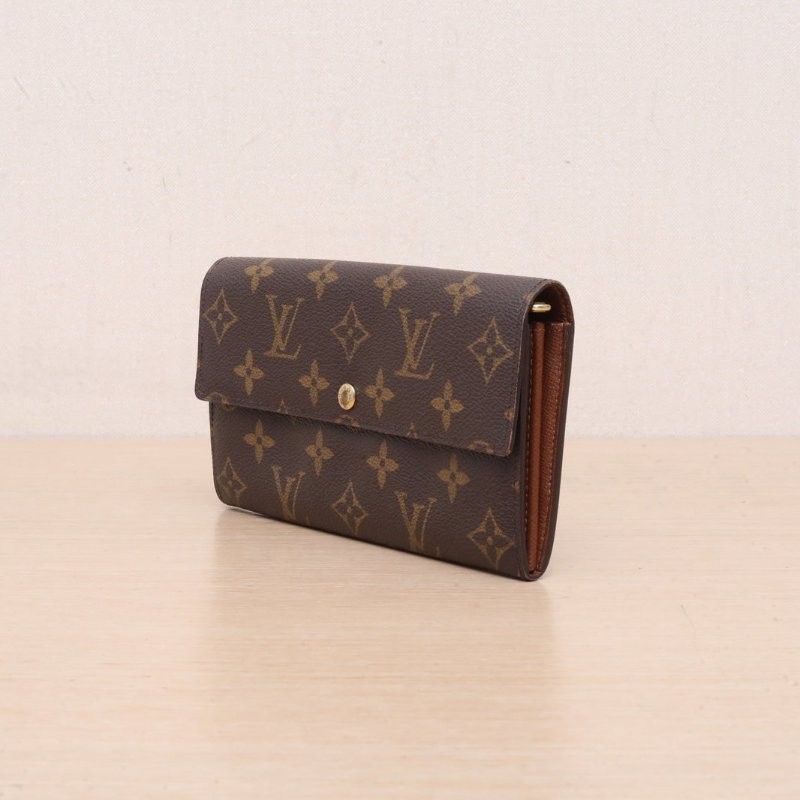 LOUIS VUITTON PortefeiulleSarah長款錢夾老花PVC2004肩背包-2