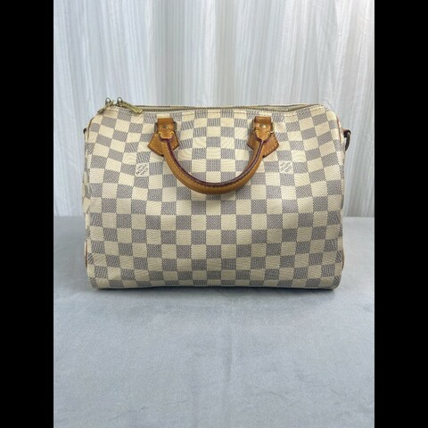 Louis Vuitton Speedy 30 LVsp30白色棋盤格手提包