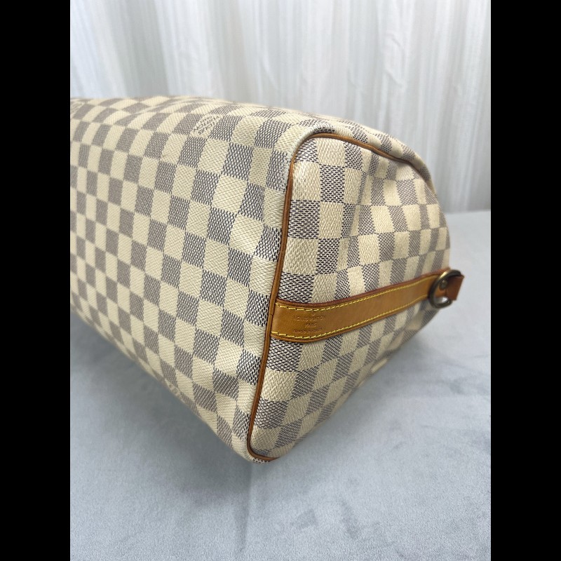 Louis Vuitton Speedy 30 LVsp30白色棋盤格手提包-3