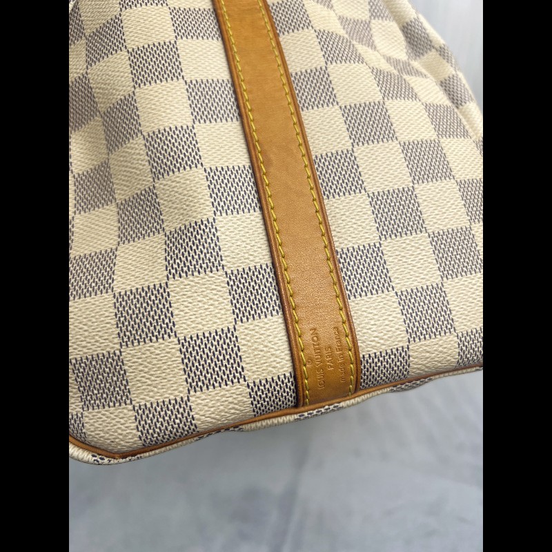 Louis Vuitton Speedy 30 LVsp30白色棋盤格手提包-10