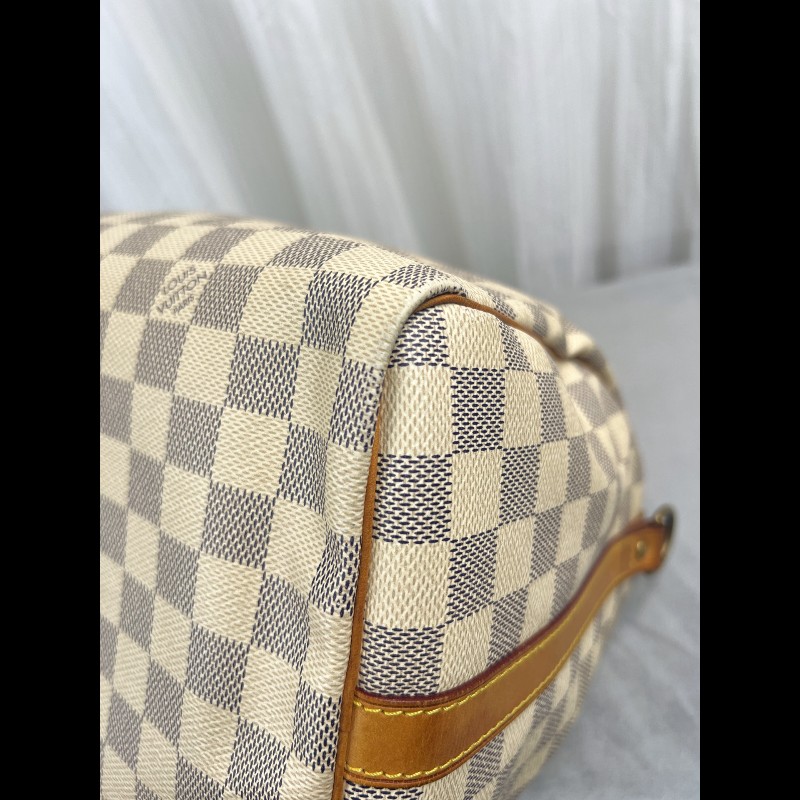 Louis Vuitton Speedy 30 LVsp30白色棋盤格手提包-14