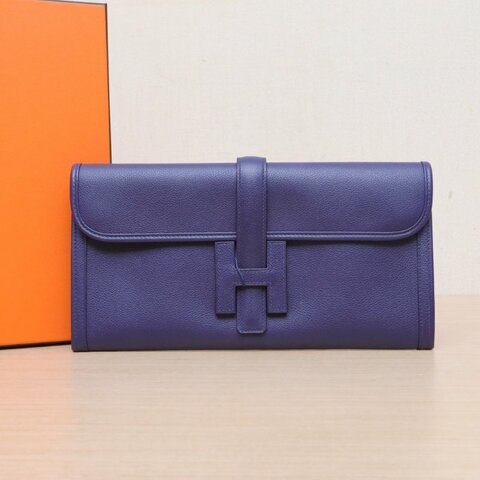 HERMES JigeElan手包297E明藍色EC皮C刻無肩背包