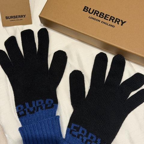 🎁Burberry 羊絨撞色手套✨9.9成新/柔軟舒適