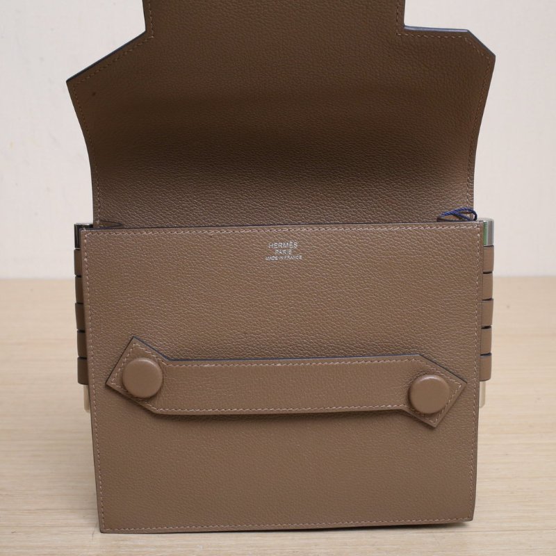 HERMES 3G栗子色EC皮D刻銀扣Twinsbag雙面包栗子色肩背包-2