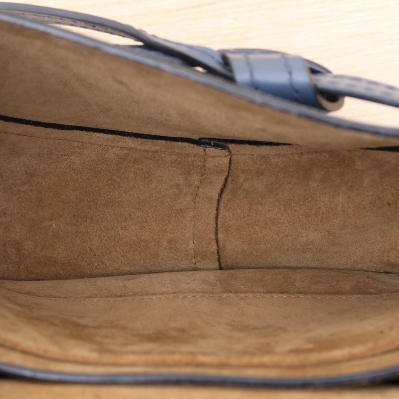 LOEWE Gate馬鞍斜跨包大號藍色牛皮gate中號肩背包-2