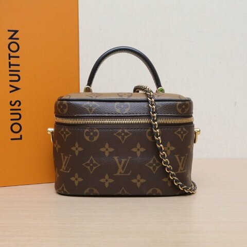 LOUIS VUITTON Vanity化妝包小號19老花PVC金扣2020肩背包