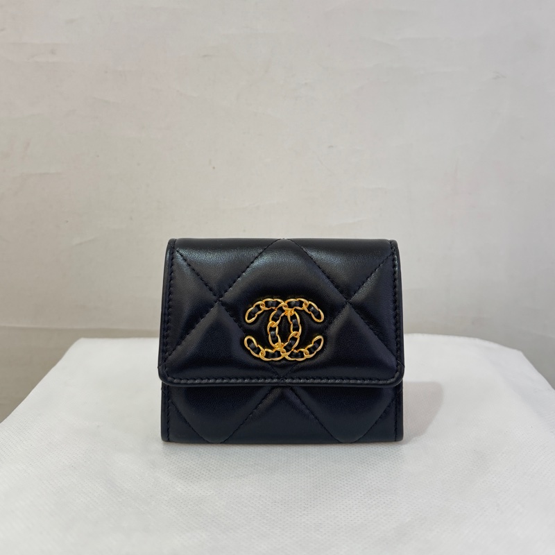 Chanel19系列黑金雙層卡包-0