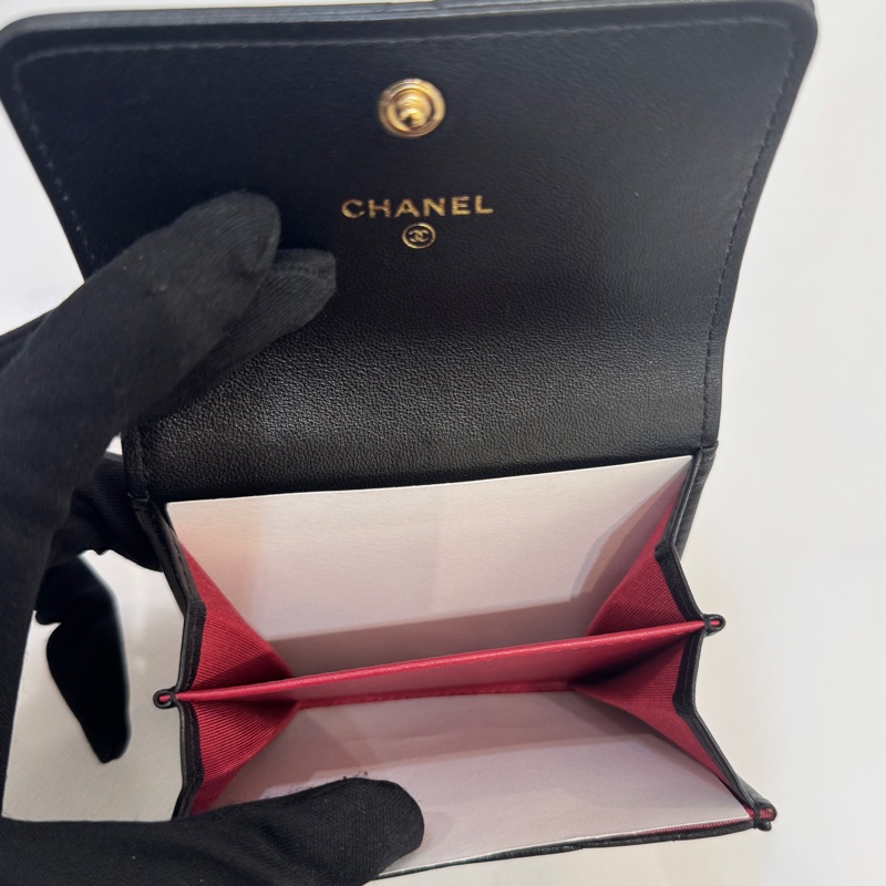 Chanel19系列黑金雙層卡包-8