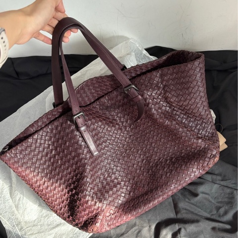 ❤️bv 酒紅色編織大號tote 單肩包