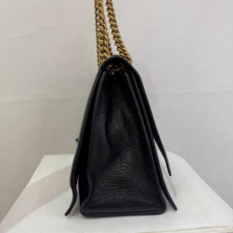 Balenciaga黑鞣製皮金鍊crush-3