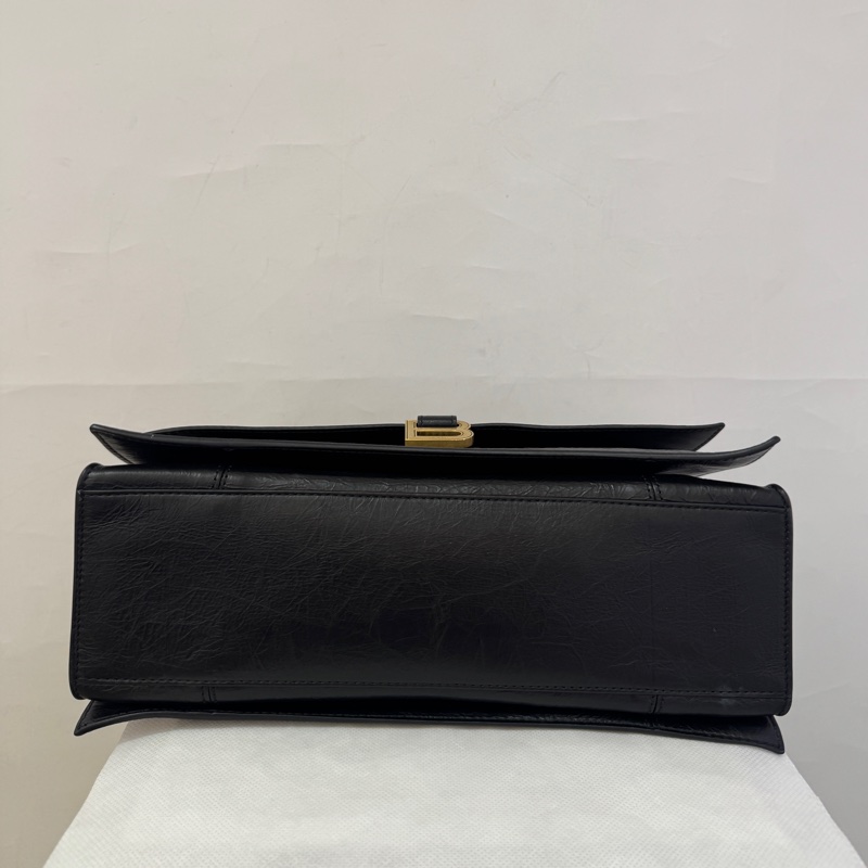 Balenciaga黑鞣製皮金鍊crush-4