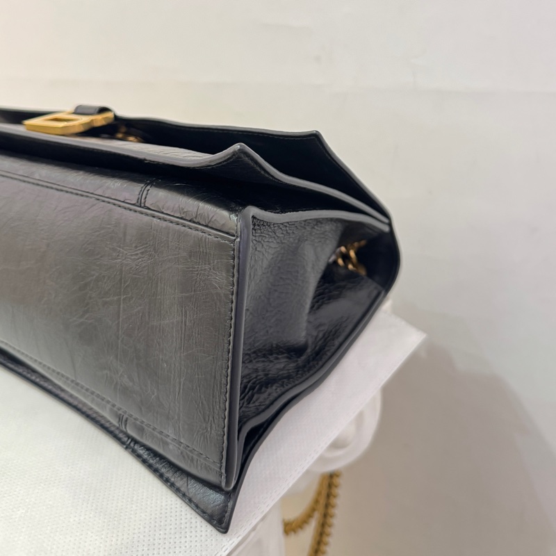 Balenciaga黑鞣製皮金鍊crush-5