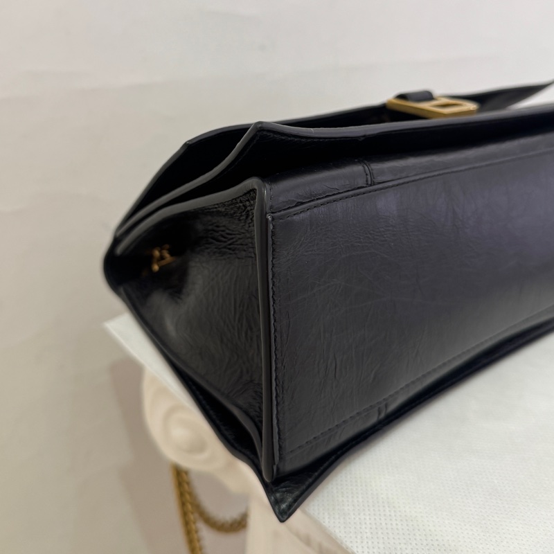 Balenciaga黑鞣製皮金鍊crush-6