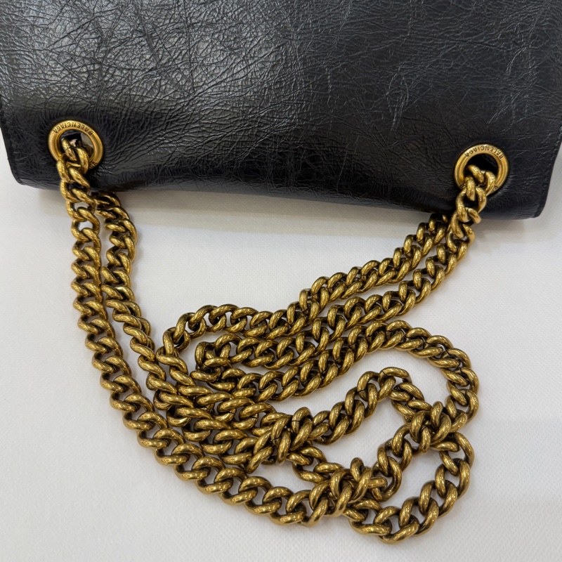 Balenciaga黑鞣製皮金鍊crush-7